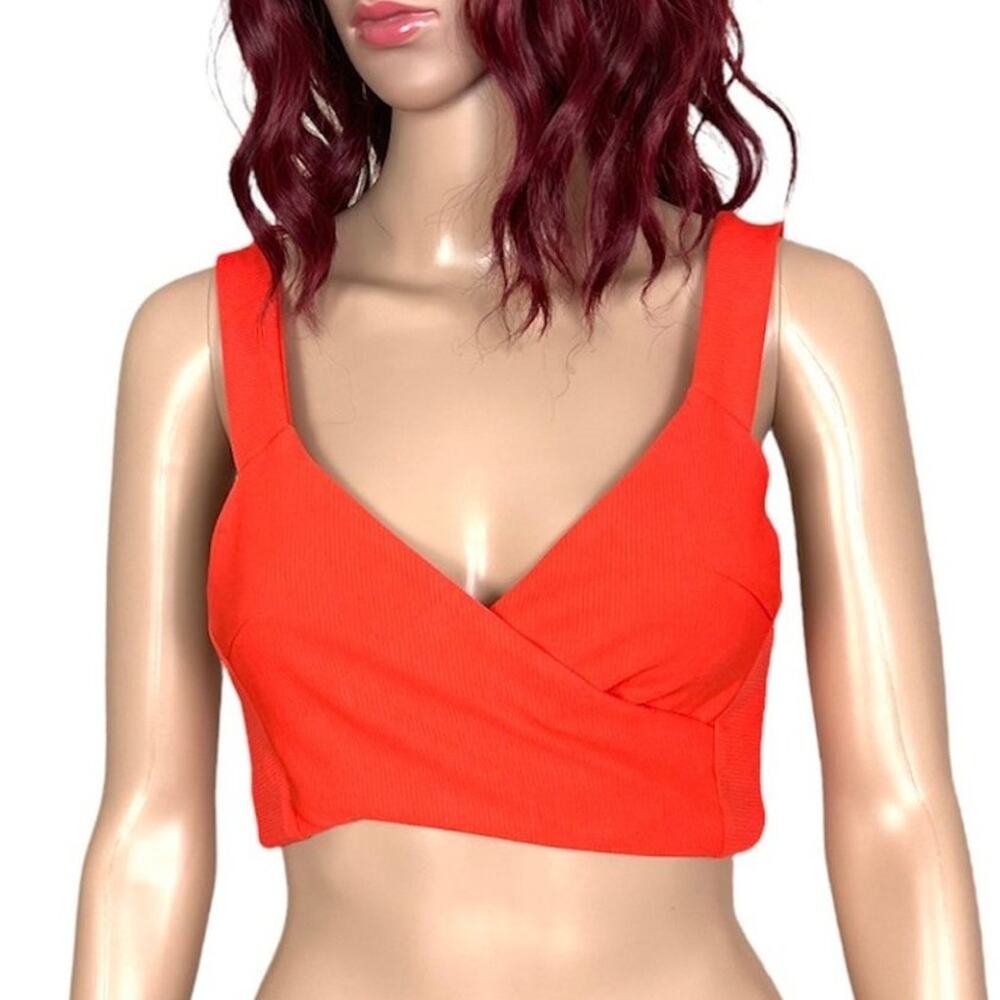 Jealous Tomato Bright Orange Crop Top Small Lined